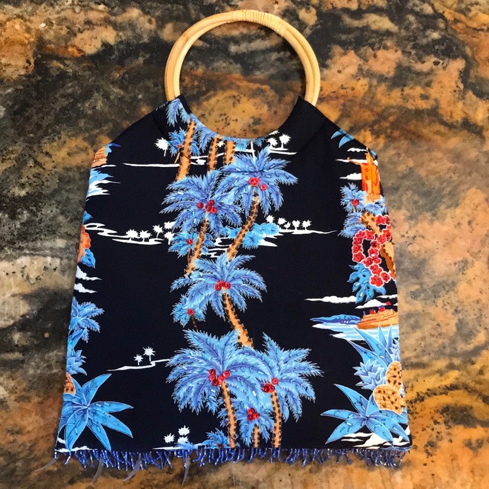 Embroidered Tropical Bag